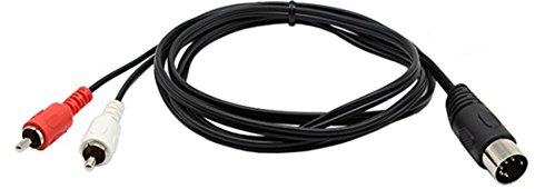 CERRXIAN Câble MIDI 5 Pin Din, 5Ft Mâle à 2 RCA Mâle - Câble Audio Professionnel pour Bang & Olufsen, Naim, Quad et Système Stéréo