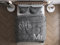 Sleeptime Partner Bettwäsche Mr. und Mrs. 240cm x 220cm 3teilig grau - weich & bügelfrei Bettbezüge mit Druckknöpfe - graue Bettwäsche Set aus 100% Baumwolle - 2X Kissenbezug 60x70cm