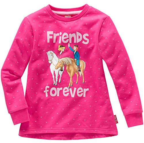 Bibi & Tina Kinder Mädchen Sweatshirt Friends Forever Pullover Sweater Pulli Pink 98 bis 152