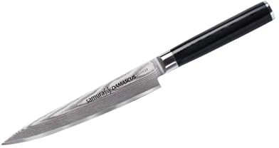 Coltello Multiuso Samura con lama di 6’’realizzata in originale acciaio Damasco giapponese! Design incredibile, prestazioni e durevolezza!