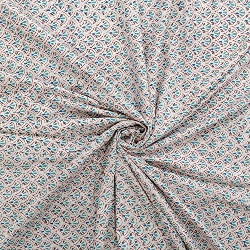 Trade Star Tela estampada a mano de 3 yardas étnica 100% algodón tela con tinte natural tela india por yarda tela con estampado floral para confección manualidades ancho 44 pulgadas (patrón 6)