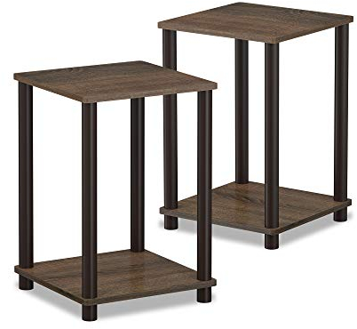 Furinno Haydn Beistelltisch, Holz, Walnuss/Braun, Holz, 34.04 x 34.04 x 50.8 cm
