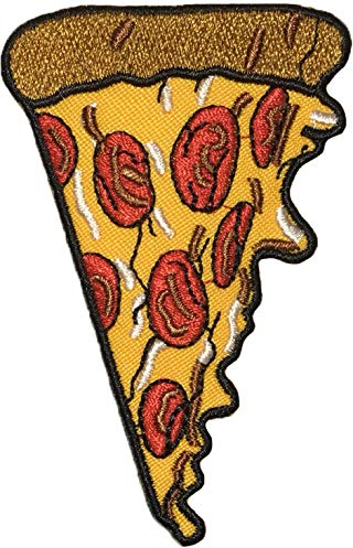 Papapatch Aufnäher zum Aufbügeln oder Aufbügeln, Motiv: Pizza, Pizza-Stück