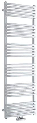 Milano Bow White D Bar Middle Connection Heated Towel Rail - 1533mm x 500mm