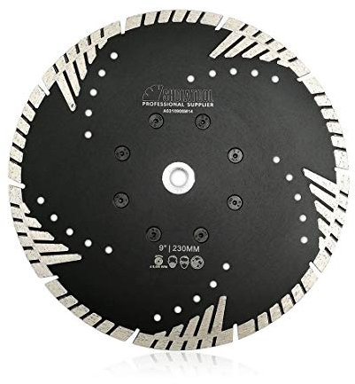 SHDIATOOL Diamond Cutting Blade 230mm / 9 Inch with Turbo Slant Protection Teeth for Concrete Tile Granite Marble Masonry Brick