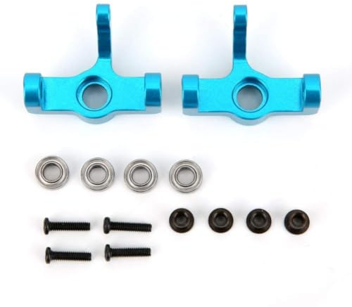 VBESTLIFE Achsschenkel der Metalllenkung, 2 Stück Aluminiumlegierung Links Rechts RC Car Upgrade Ersatzteil Kompatibel mit 1/14 144001 RC Car(Blau)