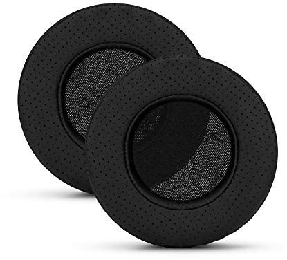 Brainwavz Runde Ohrpolster aus Memory-Schaumstoff – geeignet für viele große Kopfhörer SteelSeries, HD668B, ATH, AKG K553, HifiMan, Philips, Fostex, Sony und mehr (perforiertes Schwarz)