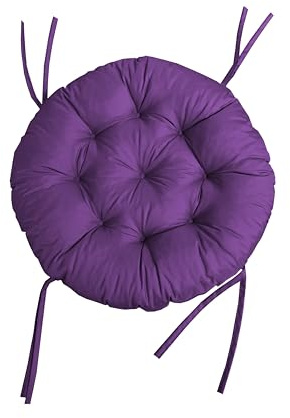 chilly pilley® Polster für Papasansessel - Rundkissen - Auflage Polster für Papasansessel -Sesselkissen Sitzkissen Gesteppt mit Schlaufen (Violett, 130cm)