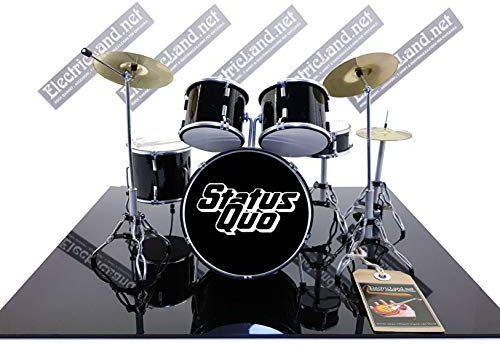 Mini Drum Kit Status Quo Tribute Miniaturrock 25cm Modellskala 1:4 Sammlerbox Set Schlagzeug Sammlermodell