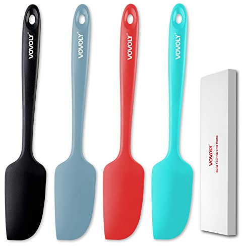 Mini Silicone Spatula - BPA Free Pro-Grade 600ºF Heat-Resistant Non-Stick Small Rubber Jar Spatula - Silicone Kitchen Scraper Utensil Tool for Cooking and Baking, 8.8 IN