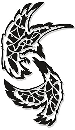 Wandtattoo Hugin unf Munin schwarz Wotan Raben Odin 45x76cm#A5706