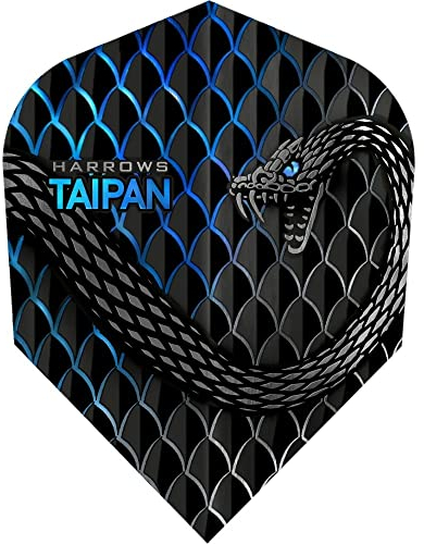 Harrows Taipan Dart-Flights, 100 Mikron, 3 Sets mit 3 Flights, Standard Nr. 6, Aqua Blue