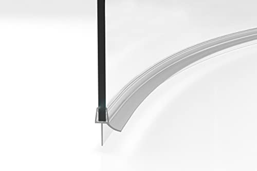 Duschdichtung gebogen I Runddusche Viertelkreisdusche I Duschtürdichtung Glasstärke 6mm 7mm 8mm I Wasserabweisprofil I Ersatzdichtung I Streifdichtung Boden I Dichtung halbrund I Länge 100cm