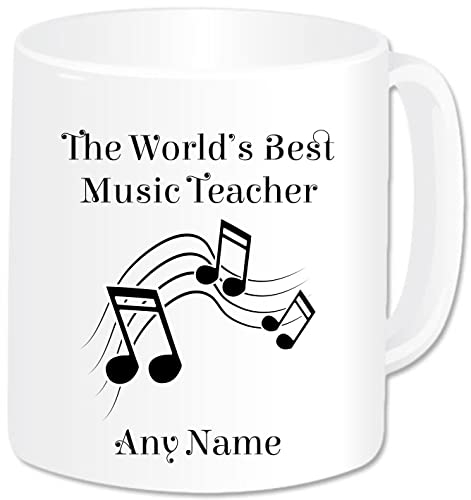 GOPERSONALISED Teacher Gifts - Personalised Music Teacher Mug Coffee Tea Cup - Thank You Teacher Gifts, Teacher Appreciation, Birthday Christmas Retirement End of School Year Gifts for Teacher