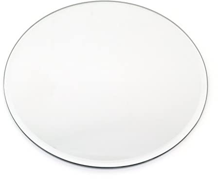 20cm Elegant Round Glass Coaster Decorative Mirror Plate | Mirror Glass Display Candle Plate | Mirrored Candle Tray Vanity Perfume Tray