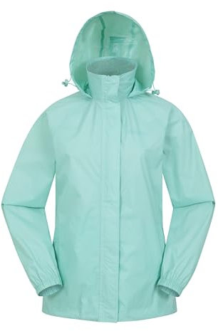 Mountain Warehouse Pakka Womens Waterproof Packable Jacket - Foldaway Hood Jacket, Ladies Coat, Lightweight Rain Jacket - For Spring Summer, Walking, Travelling Mint - Unicorn Women's Size 4