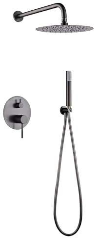 IMEX GPM039/BGM MONZA Conjunto Grifo Ducha Monomando Empotrado Black Gun Metal