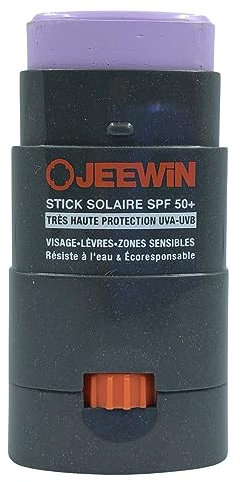 JEEWIN Stick Protecteur Solaire SPF50+ Visage et Lèvres waterproof - MAUVE lilas 12 g