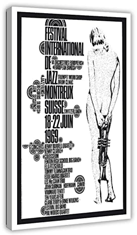 Montreux Jazz Festival '69, Jazz-Musik-Poster, Vintage-Festival, Poste, Leinwand-Poster, Schlafzimmer, Dekoration, Sport, Landschaft, Büro, Raumdekoration, Geschenk, Rahmen-Stil, 20 x 30 cm