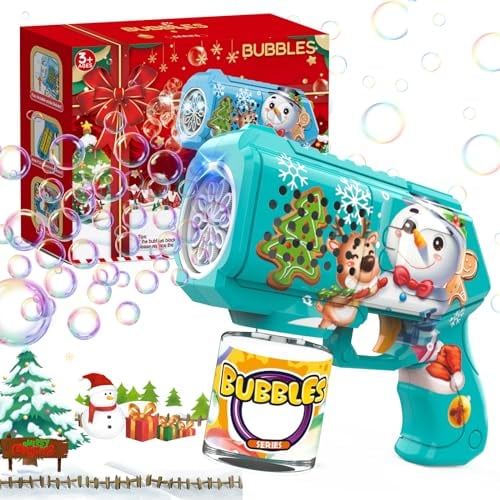Panacare Seifenblasenpistolen, Seifenblasenmaschine Gun Kinder 4000+ Blasen/Minute mit 130ML Seifenblasenlösung, Blasenspielzeug Geschenk für Kinder/Geburtstag/Party, Bubble Gun (104-Blue)