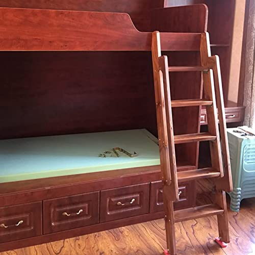 AAMNA Etagenbettleiter, robuste Etagenbettleiter mit Handlauf, Ersatzleiter für die Bettseite aus massivem Holz, rutschfeste Aufstiegsleiter für Dachbodentreppen im Wohnmobil (Größe: 4 Stufen 125