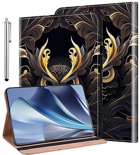 BOLELAW Hülle für Lenovo Tab P11/P11 Plus 11 Zoll 2021 TB-J616 PU Leder Folio Case mit Stifthalter, Kartenschlitz, Standfunktion Klapphülle für Lenovo Tab P11 Tablet Hülle, Eule