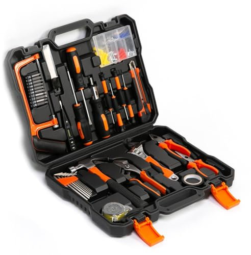 MBI - Valigetta Porta Attrezzi Composta Da 105-196 Pezzi, Comodo Kit Attrezzi, Cassetta Porta Attrezzi, Set Attrezzi Professionali Completo, Set Utensili Per La Casa O Officina (105 Pezzi)