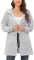 Veste de pluie pour femme - Imperméable - Légère - Pliable - Coupe-vent - Avec capuche - Veste de pluie avec poches, Gris 1, L