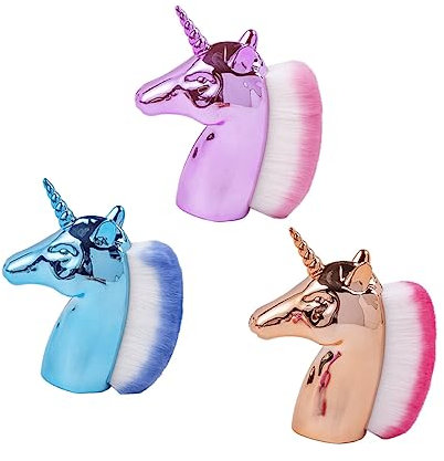 POPETPOP 3pcs Unicorn Design Nail Brush Nail Art Cleaning Brush for Dust Removal