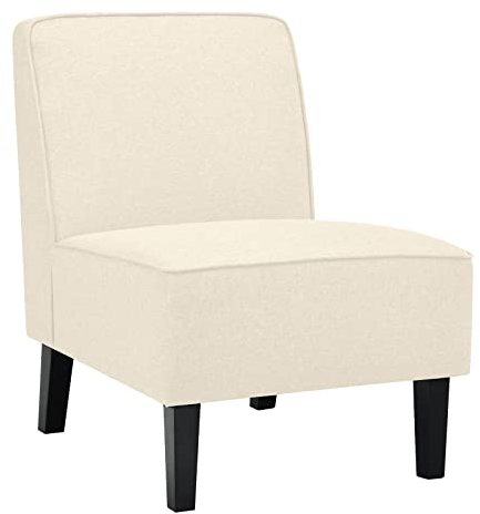 COSTWAY Loungesessel gepolstert, Esszimmerstuhl mit Rückenlehne & Holzbeinen, bis 150 kg belastbar, Polstersessel Akzentstuhl modern, Einzelsofa für Wohnzimmer Esszimmer Büro, 73 x 61 x 80 cm (Beige)