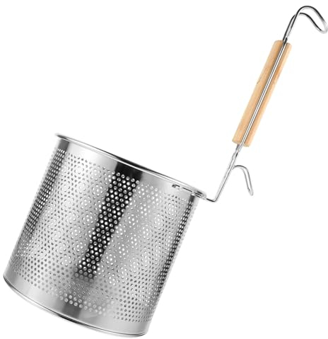 Kichvoe 1pièce Cuillère Filtrante Acier Inoxydable Avec Poignée Bois Écumoire Multifonction Pour Noodles Raviolis Et Aliments Frits Outil De Cuisine Pratique Et Résistant