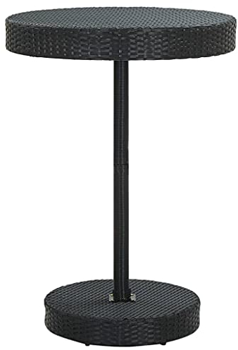 AUVYI Gartentisch Schwarz Ø75,5x106 cm Poly Rattan Beistelltisch Klein Bierpong Tische Multifunktionstisch Küchentisch Biertisch Campingtisch Buffettisch Dining Table Pokertisch