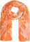 styleBREAKER Damen Schal Wasserfall Farbverlauf Muster mit Metallic Details, Leichtes großes Tuch mit kurzen Fransen 01016227, Farbe:Orange-Gelb