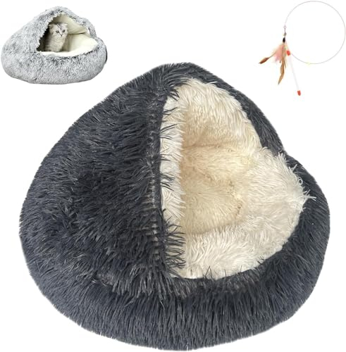 hundebett Grosse Hunde Gemütliches Cocoon-Hundebett, Cocoon-Hundebett, gemütliches Cocoon-Haustierbett for Hunde, Katzen-Cocoon-Bett (Color : Dark Gray, Size : S(15.7in))