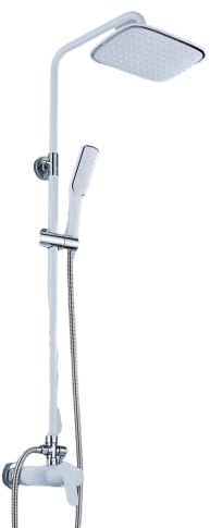 Robinet de baignoire, robinet de douche, kit complet de douche à effet pluie, robinet de douche, ensemble de douche blanc, expérience de douche relaxante, matériaux de qualité supérieure, design