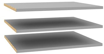 Forte Regalboden Einlegeboden 3-er Set, Holzwerkstoff, grau, B x H x T: 97,9 x 52,7 x 2,2 cm