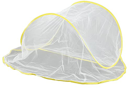 Zanzariera Portatile per Letto, Zanzariera Portatile Pieghevole, Zanzariera Essenziale per Il Viaggio per Letto, per Camera da Letto, Campeggio, Sonnellini e Viaggi (Giallo)