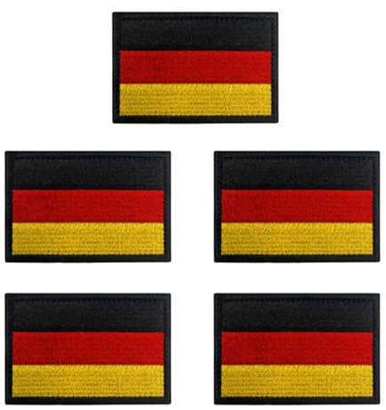 5 Stücke 5x3 cm Mini Deutschland Flaggen Patch Gestickt Abzeichen Deutsch Applikationen für Kleidung Taschen Rucksack Uniform Weste Hundegeschirr Militär Taktisch Draussen Jersey