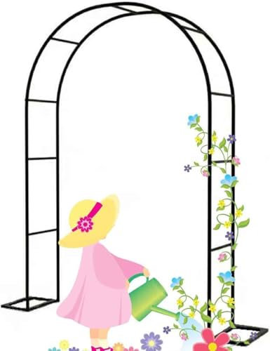 WCQSYY Arco De Jardin para Plantas Arco De Hierro Forjado para Plantas Trepadoras Arco De Rosales para Plantas Trepadoras,Blanca,W1.2M*H2.2M