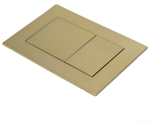 Betätigungsplatte für WC, Doppelbetätigungsplatte für TECE, Chrom-Kunststoff für 2 Spülungen, von oben und vorne betätigt, 220 x 150 x 5 mm (helles Gold)