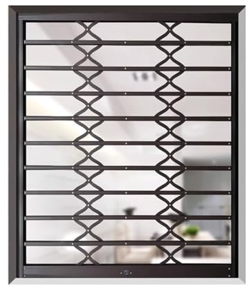 XILYZMO Pull Down Finestra Cancello Protezione, Lega Alluminio Push-Pull Invisibile Pannello Scorrevole, Pieghevole Esterno Previene I Furti Finestra Barre Sicurezza(43.3 x55.1in)