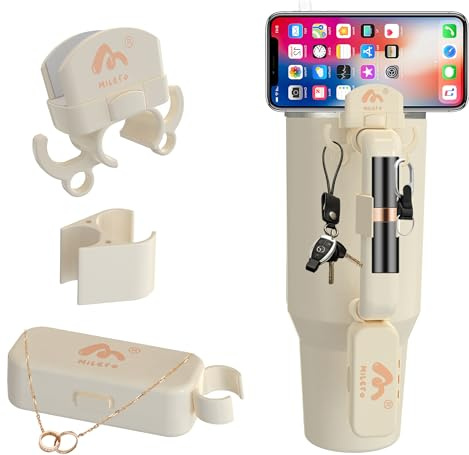 Phone Holder For Stanley Cup Accessories.3 Set Of Accessories For Stanley Cup 40oz 30oz Quencher H2.0.Include Phone Holer,Lipstick Holder.Perfect For Cars, Gyms, Sports Events, Yoga, Offices, And More