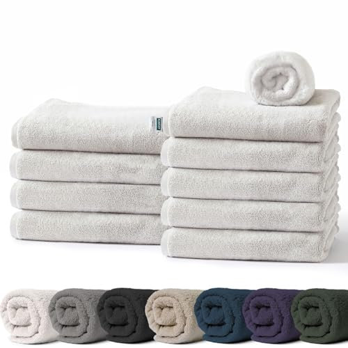 KARAT 10er Pack Seiftücher Weiß 30 x 30 cm aus 100% Baumwolle, Oeko-Tex 100 Zertifiziert, Frottier Waschlappen Set, Handtuch (Bay)