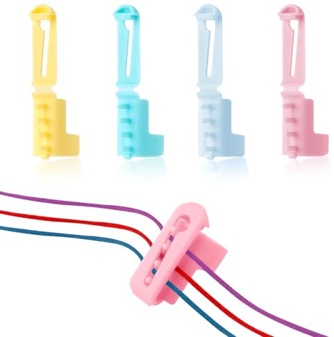 4pcs Yarn Guide Ring Crochet Knitting Tool, 4 Colors Finger Holder Crochet Ring Plastic Yarn Guide Tension Rings with Adjustable Open Yarn Separated Supplies for Crocheting DIY Crafts Stuff Accessorie