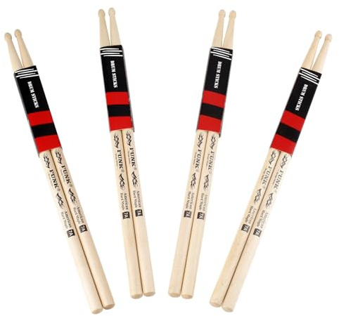 Drum Sticks schlagzeug sticks Rebound American Hartes Ahornholz Drumstick,4 Paares drumsticks 7a,ideal für Schlagzeuger aller Niveaus, für Schlagzeug, Percussion und zum Üben - (7A-4 Paares)
