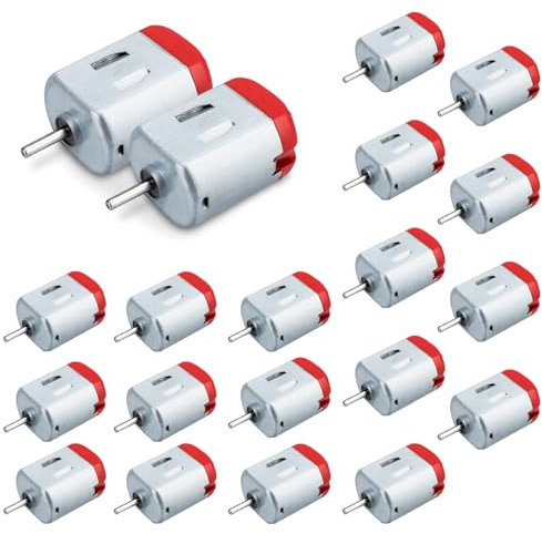 GERUI Lot de 20 mini moteurs DC 1,5 V-6 V Micro130 - Moteur électrique 23000 tr/min - Puissant moteur magnétique pour jouets de voiture - Robot DIY Fan Science Projet STEM