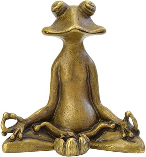 Graceever Yoga-Frosch-Frosch, Metall Meditierende Frosch-Statue, Desktop Garten-Frosch-Statue lustig für Dekoration für drinnen, draußen, Dekoration,Gartenpflanzen-Bonsai-Dekoration