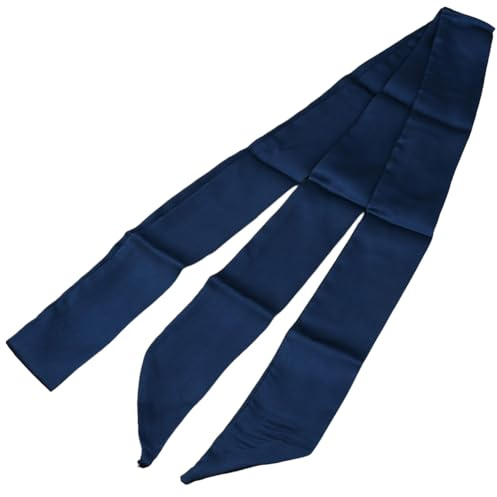GORGECRAFT 2 Stück Einfarbiges Langes Halstuch Schmal Stilvoll Schal Aus Preußischblauem Polyester Satin Krawattengürtel Dünnes Stirnband Schärpe Krawatte Für Handtaschengriff Wickel Damenbund Haarsch