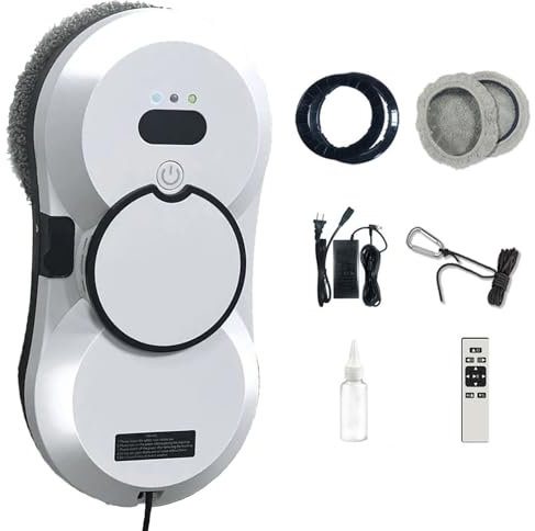 SMRHBWXS 5600Pa Smart Window Cleaning Robot,Automatic Dual Water Spray System for Streak Free Glass Cleaning (White)