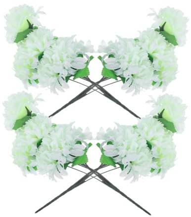 OUNONA Bouquet Artificiali per Cimitero Decorazione Resistente per Attività Funebri e Fiori Simulati per Esterni con Colori Vivaci e Durabilità Eccezionale